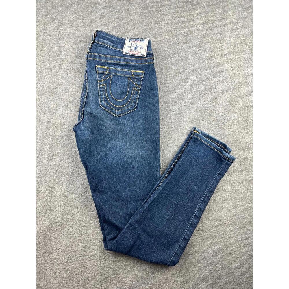 True Religion Halle Low Rise Women's Blue Skinny Jeans Size 26